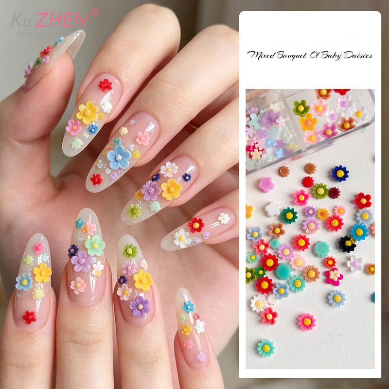 Resin Art Using Flowers - 6Grid/box Summer Vibe Sunflower Nail Charms