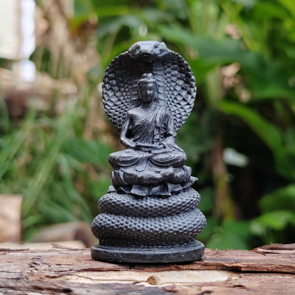 Resin Art Aesthetic - Snake-Guarding-Buddha Sculpture Ornament, Resin Artwork, Cultural