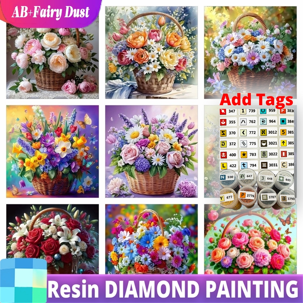 Resin Art With Rose - Resin Fairy Dust AB Diamond Painting