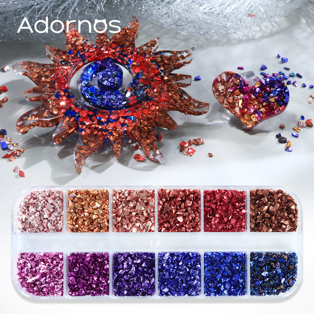 Resin Art Keychain - Multicolor Irregular Broken Stone Epoxy Resin