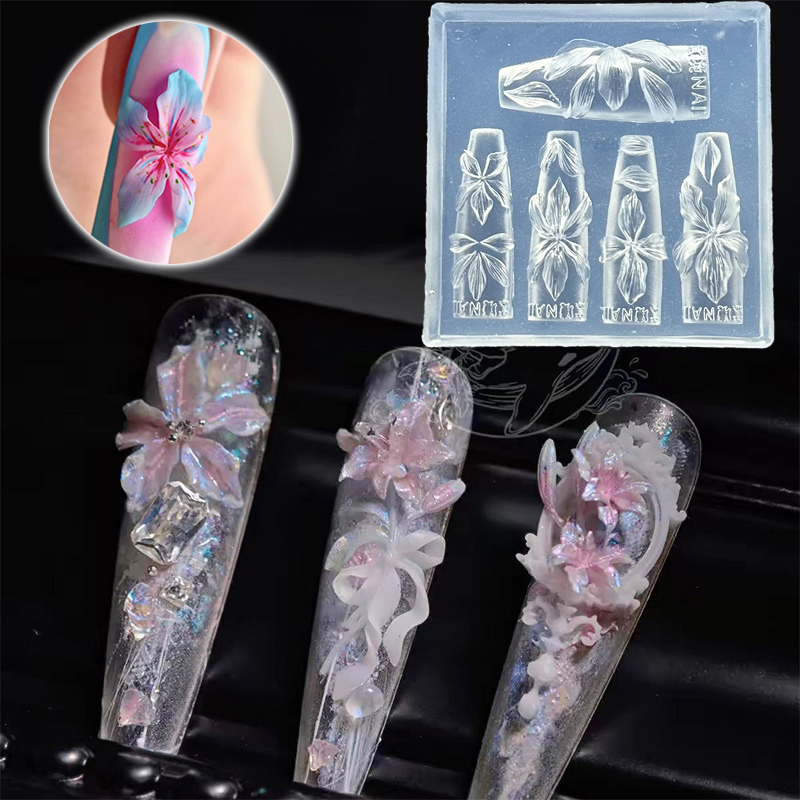 Resin Art Template - 3D Flowers Nail Mold DIY Silicone