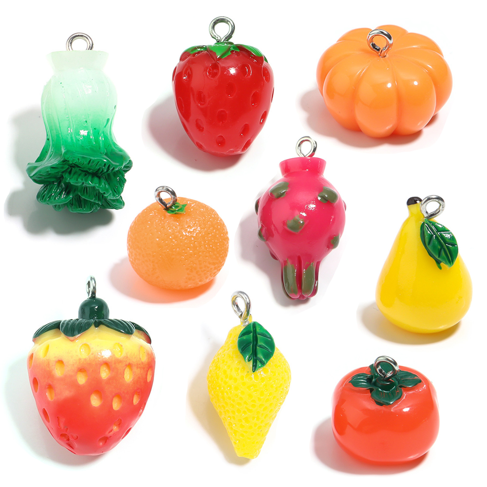Resin Art Essentials - 5Pcs/Lot Resin Imitation Fruit Strawberry Shape