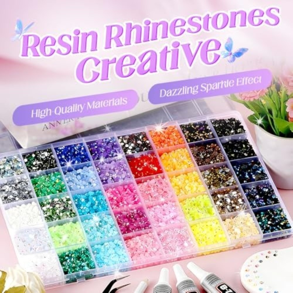 Resin Art Supplies - Multicolor Resin Rhinestone Kit Sparkling DIY