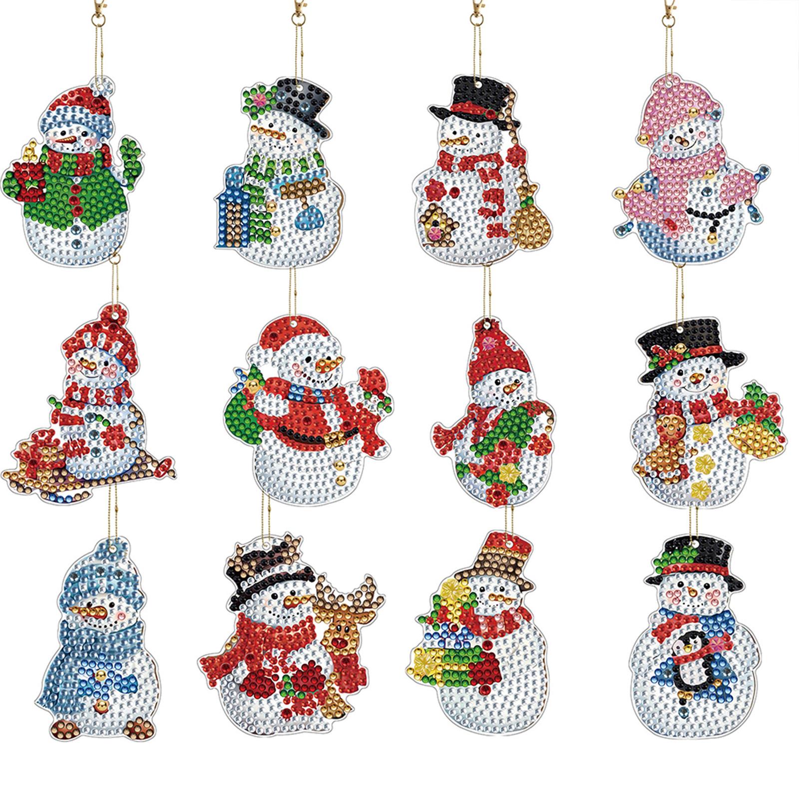 Resin Art Keychain - 12pcs Christmas Diamond Painting Keychains Kit