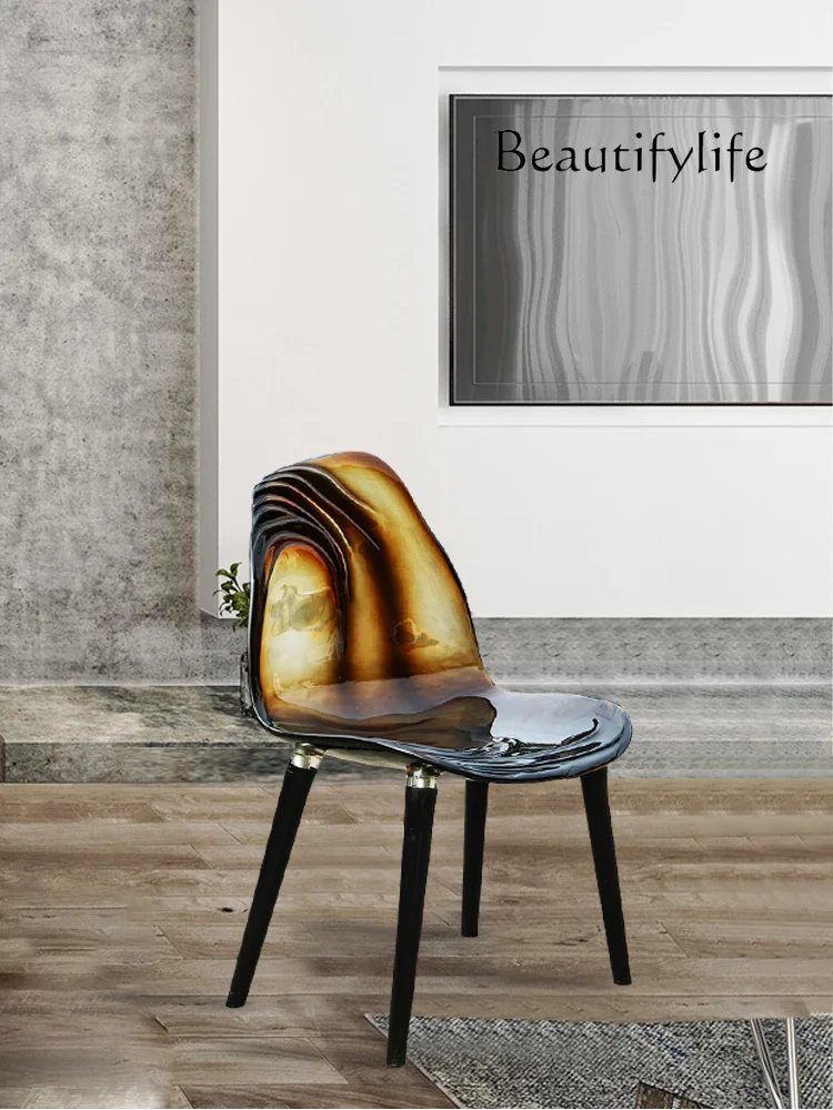 Resin Art Dining Table - TTTransparent Light Luxury Epoxy Resin High-End