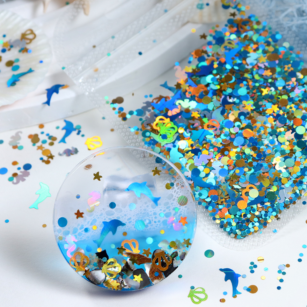 Resin Art Supplies - Dolphins Seahorses Glitter For Epoxy Resin
