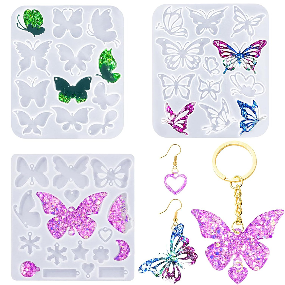 Resin Art Keychain - Resin Earring Molds Butterfly Jewelry Resin