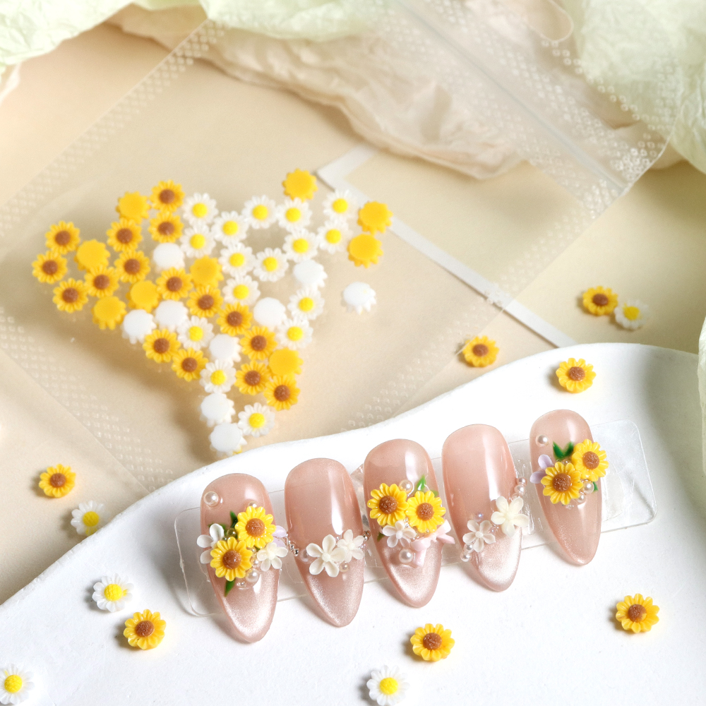 Resin Art Keychain - 50Pcs Resin Filling 6mm Yellow White