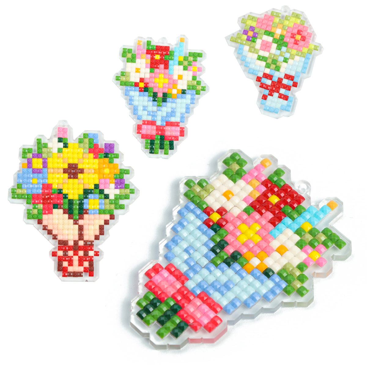 Resin Art Keychain - FOREVER YOUNG 3PCS Bouquet Acrylic Diamond