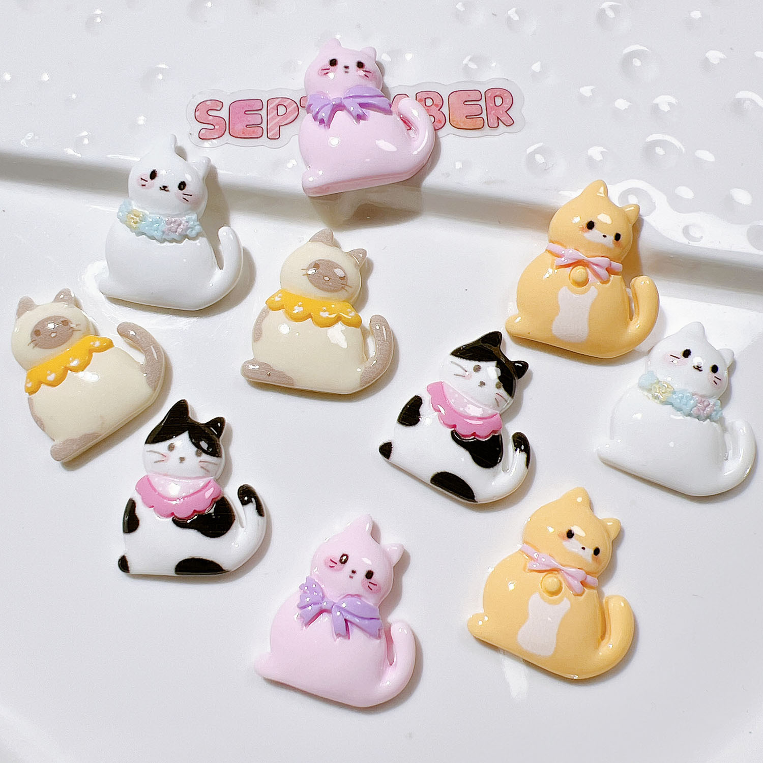 10/20Pcs Cute Bowknot Cat Flat – обзор и цена Resin Art Necklace