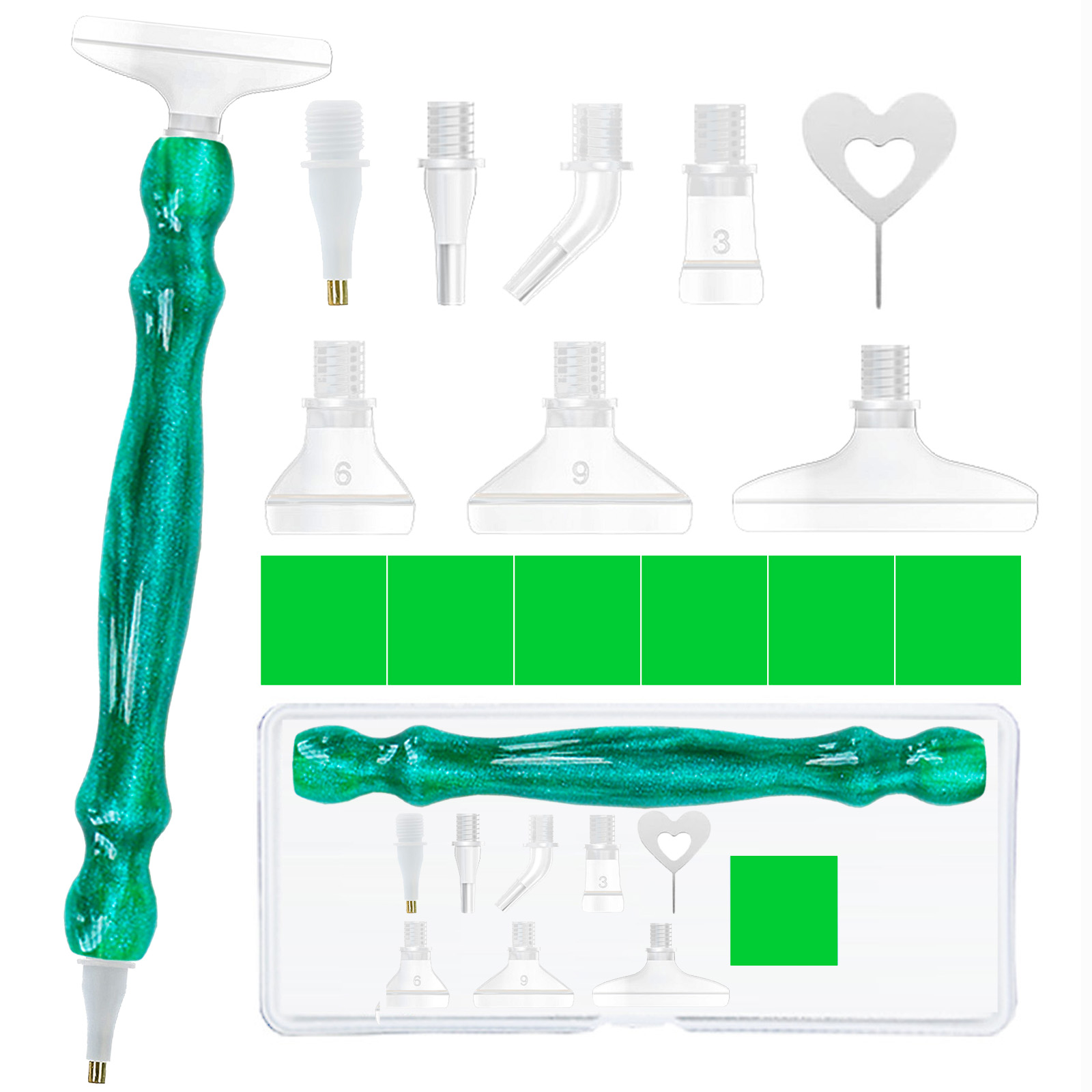 Diamond Paintbrush Set (Green) – обзор и цена Resin Art And Craft