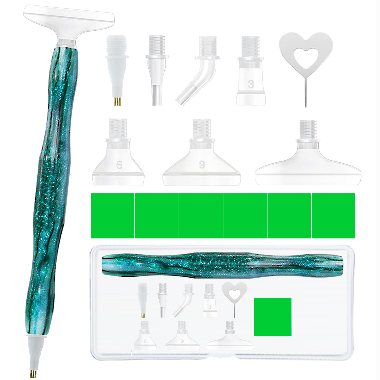Diamond Paintbrush Set (Green) – обзор и цена Resin Art And Craft