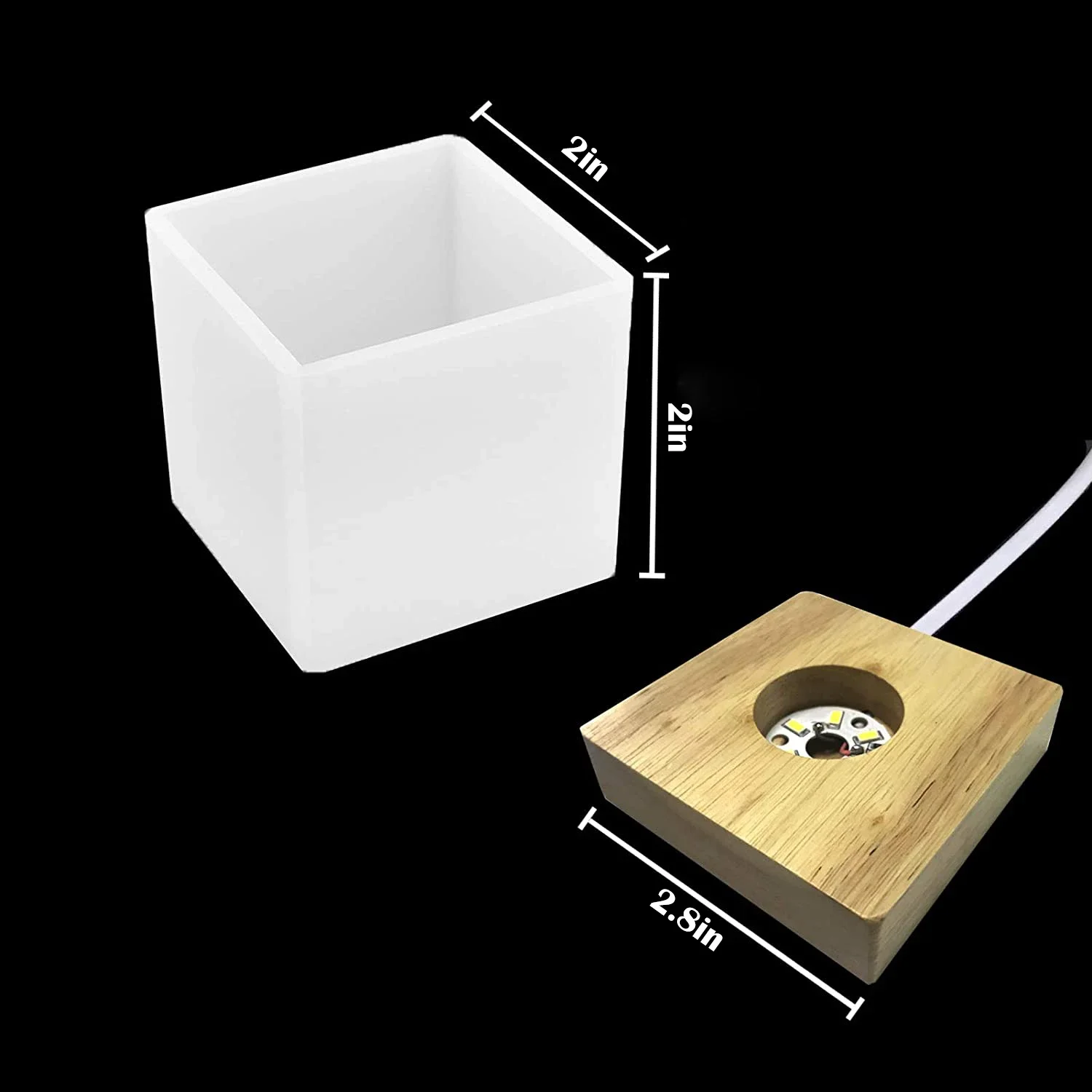 Square Light Resin Mold,led Si – обзор и цена Resin Art And Wood