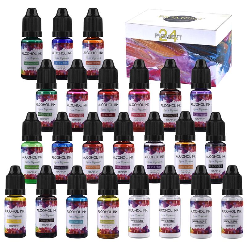 24 Color/Set 10ml  Resin Pigme – обзор и цена Resin Pigment Alcohol Ink