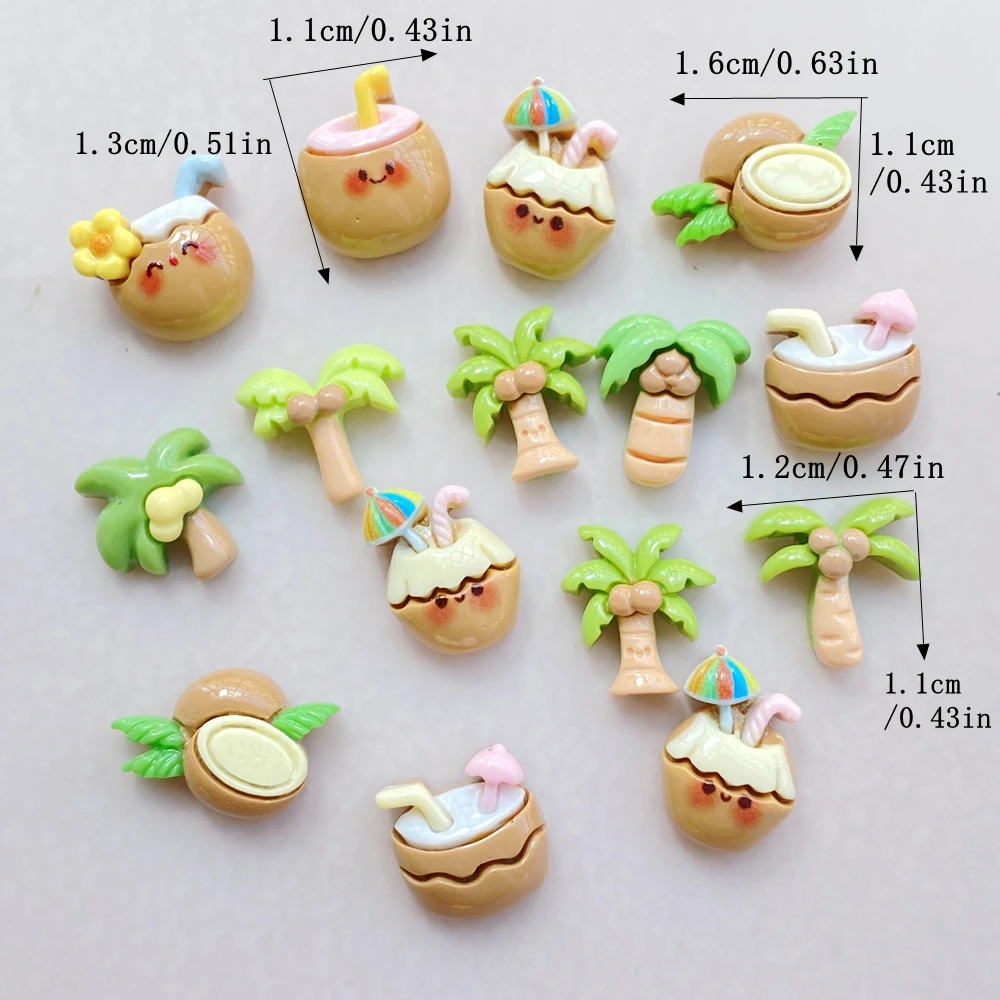 20Pcs Cute Cartoon Coconut Dri – обзор и цена Resin Art Design