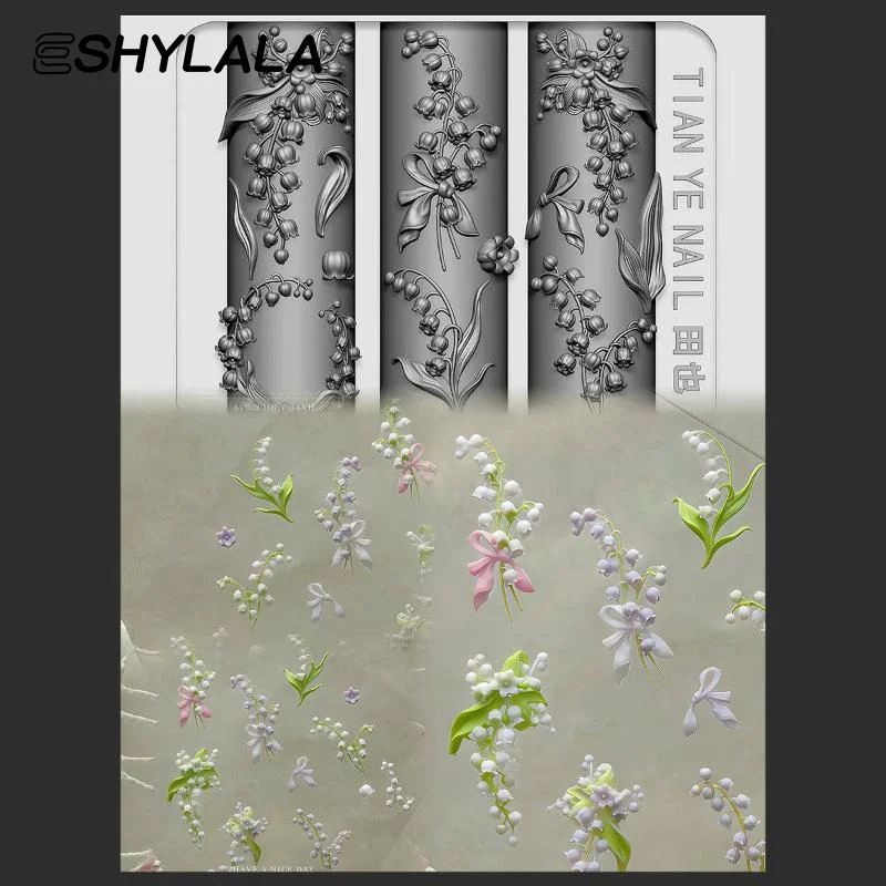Flowers Series 3D Curved Nail  – обзор и цена Resin Art Template