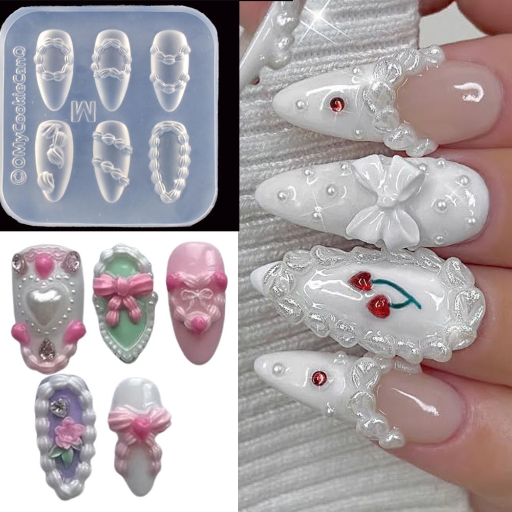 1pc 3D French Cream Nail Art S – обзор и цена Resin Art Template