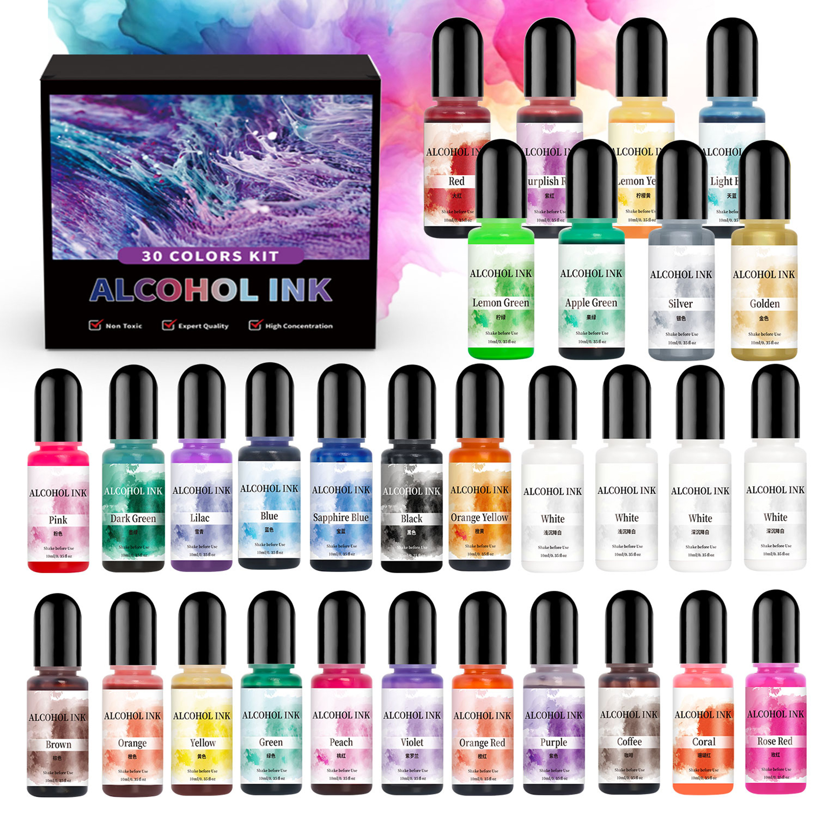 1set Art Ink Alcohol Epoxy Res – обзор и цена Resin Pigment Alcohol Ink
