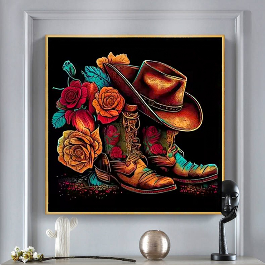Cowboy Hat Boots Diamond Paint – обзор и цена Resin Art With Rose
