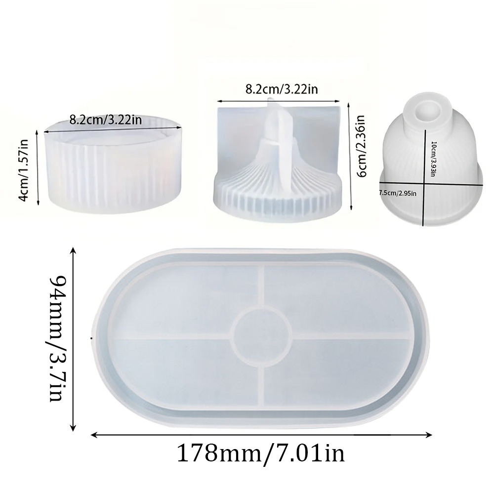 4pcs Silicone Molds Oval Tray  – обзор и цена Resin Art Products
