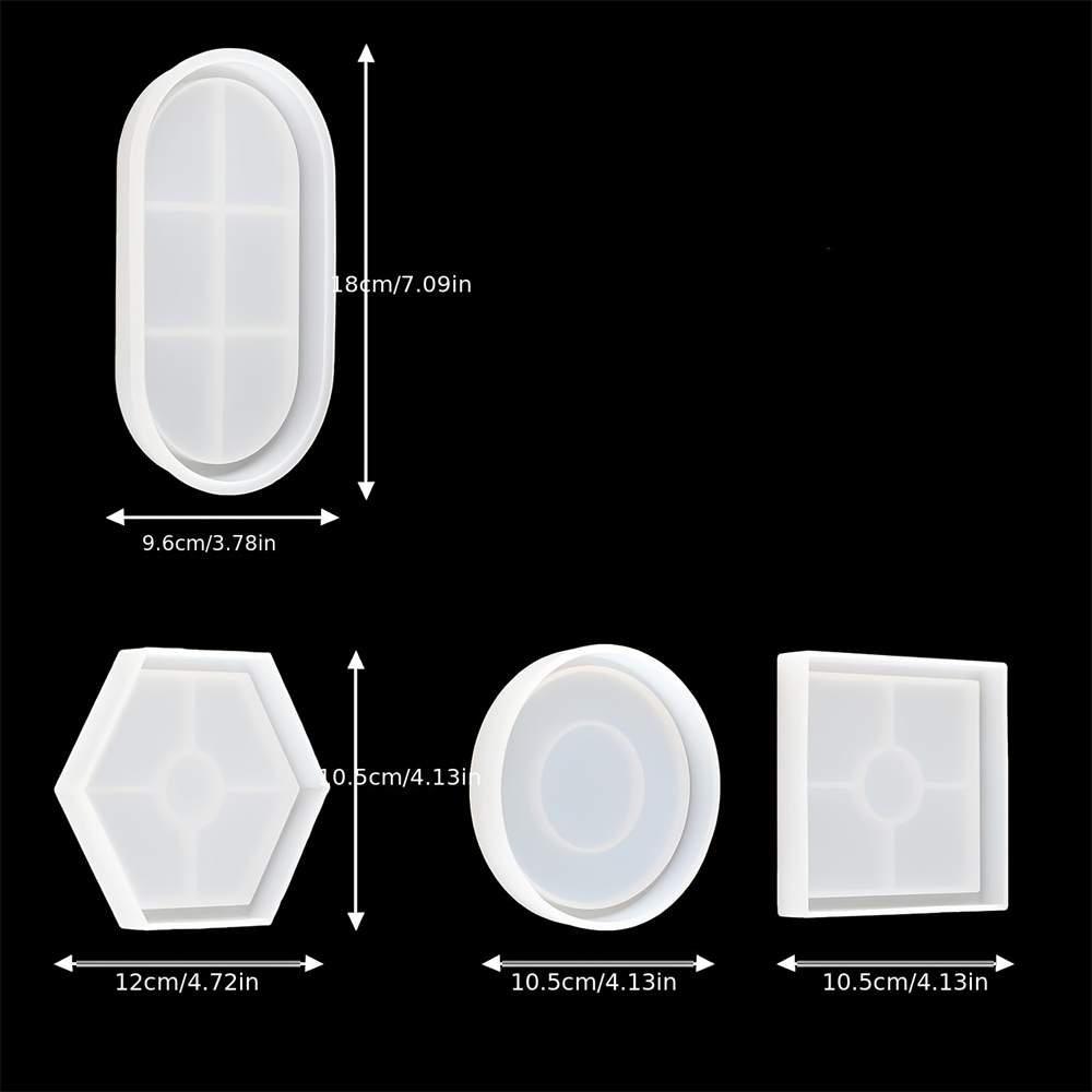 4pcs/Set Storage Tray Coaster  – обзор и цена Resin Art Tray