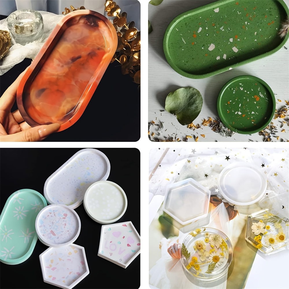 4pcs/Set Storage Tray Coaster  – обзор и цена Resin Art Tray