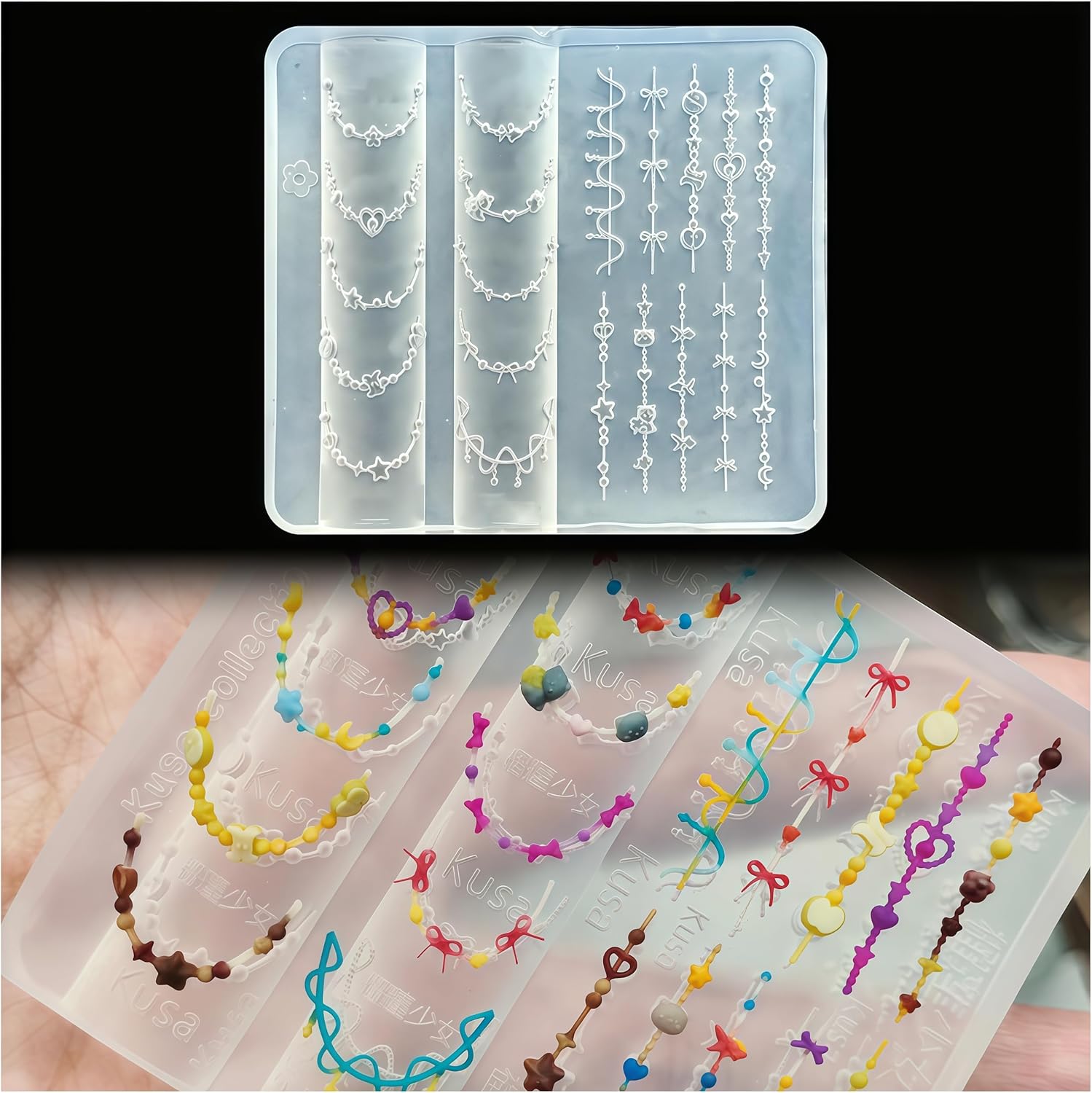 3D Bead Necklace Gel Nail Art  – обзор и цена Resin Art Necklace
