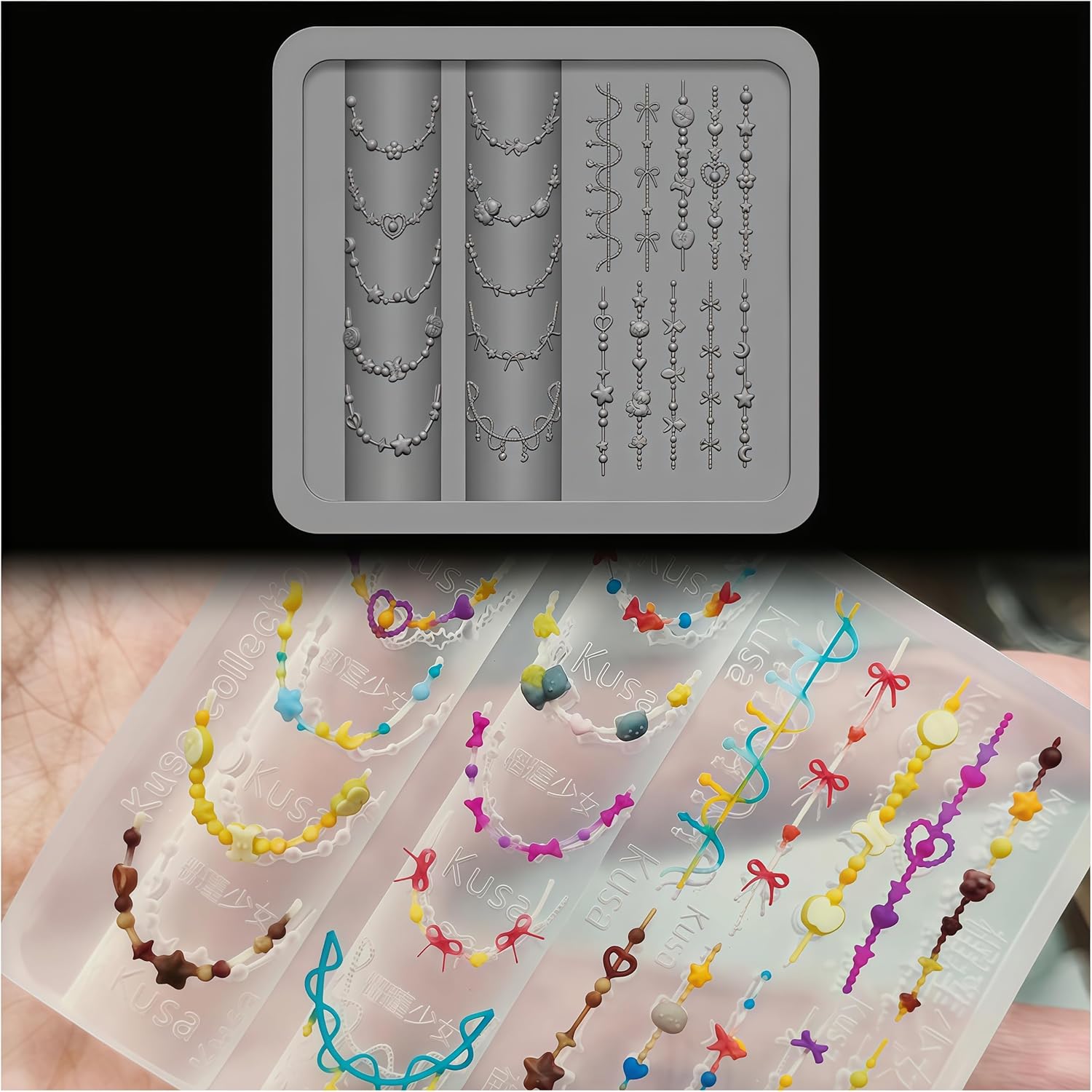 3D Bead Necklace Gel Nail Art  – обзор и цена Resin Art Necklace