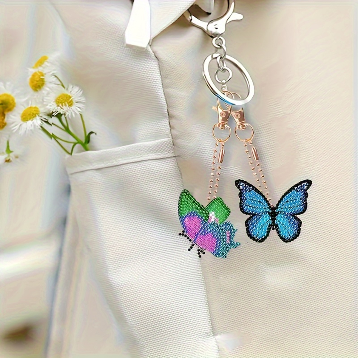 6 Butterfly Diamond Drawing Ke – обзор и цена Resin Art Keychain