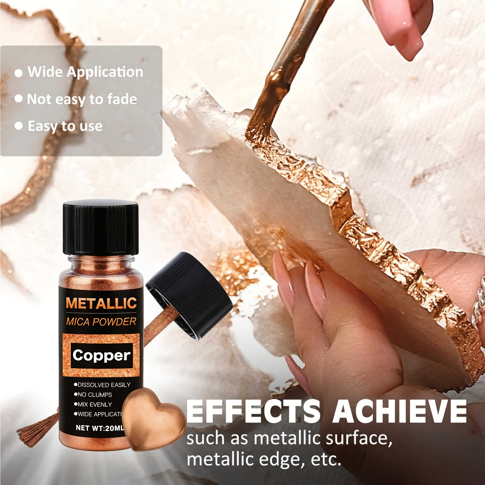 Metallic Mica Powder, Brushed  – обзор и цена Resin Dye Opaque