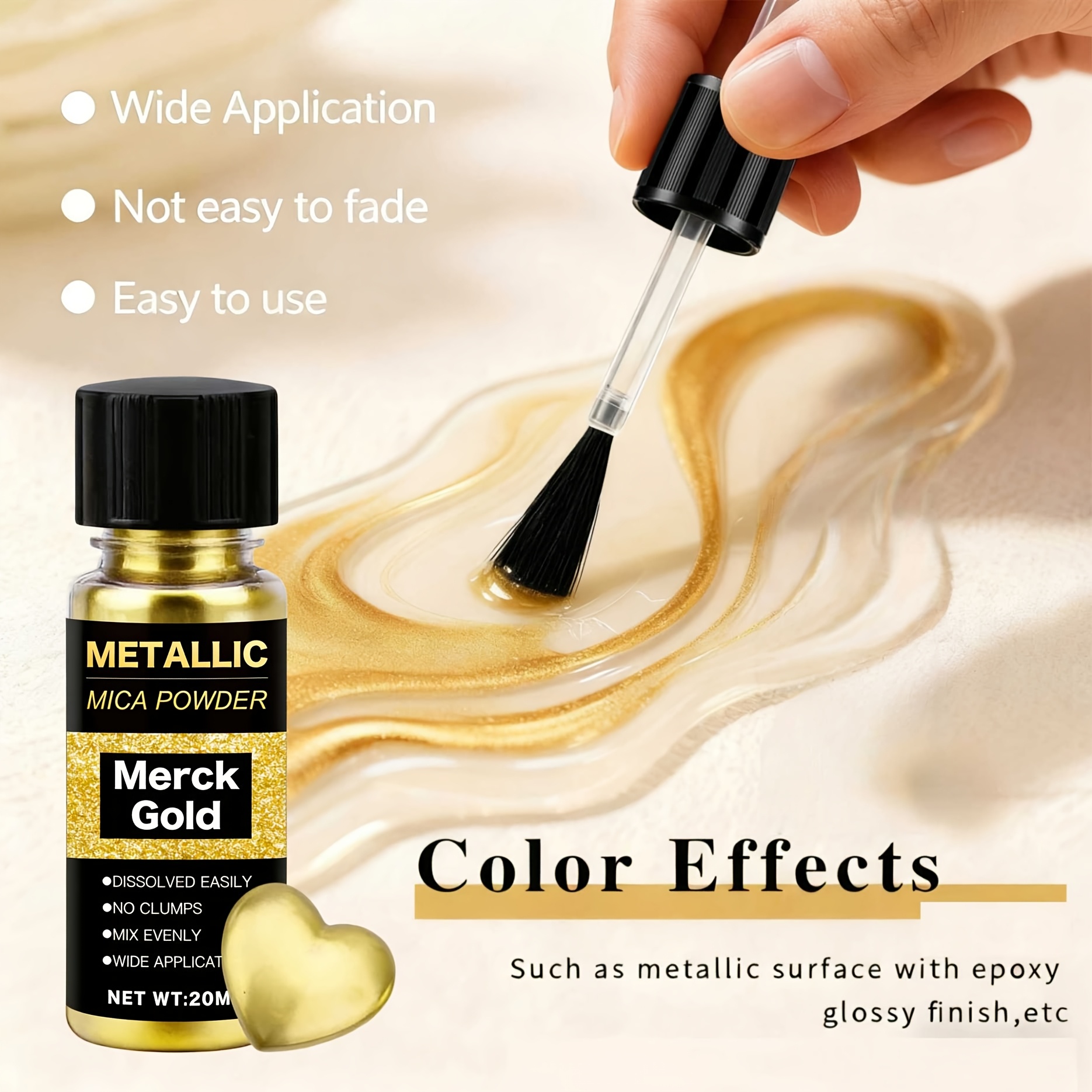 Metallic Mica Powder, Brushed  – обзор и цена Resin Dye Opaque