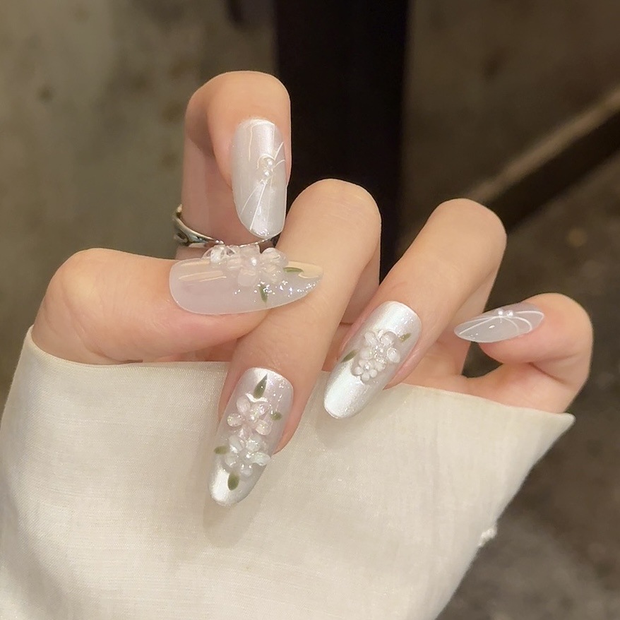 10pcs Glitter Sliver Press On  – обзор и цена Resin Art Design