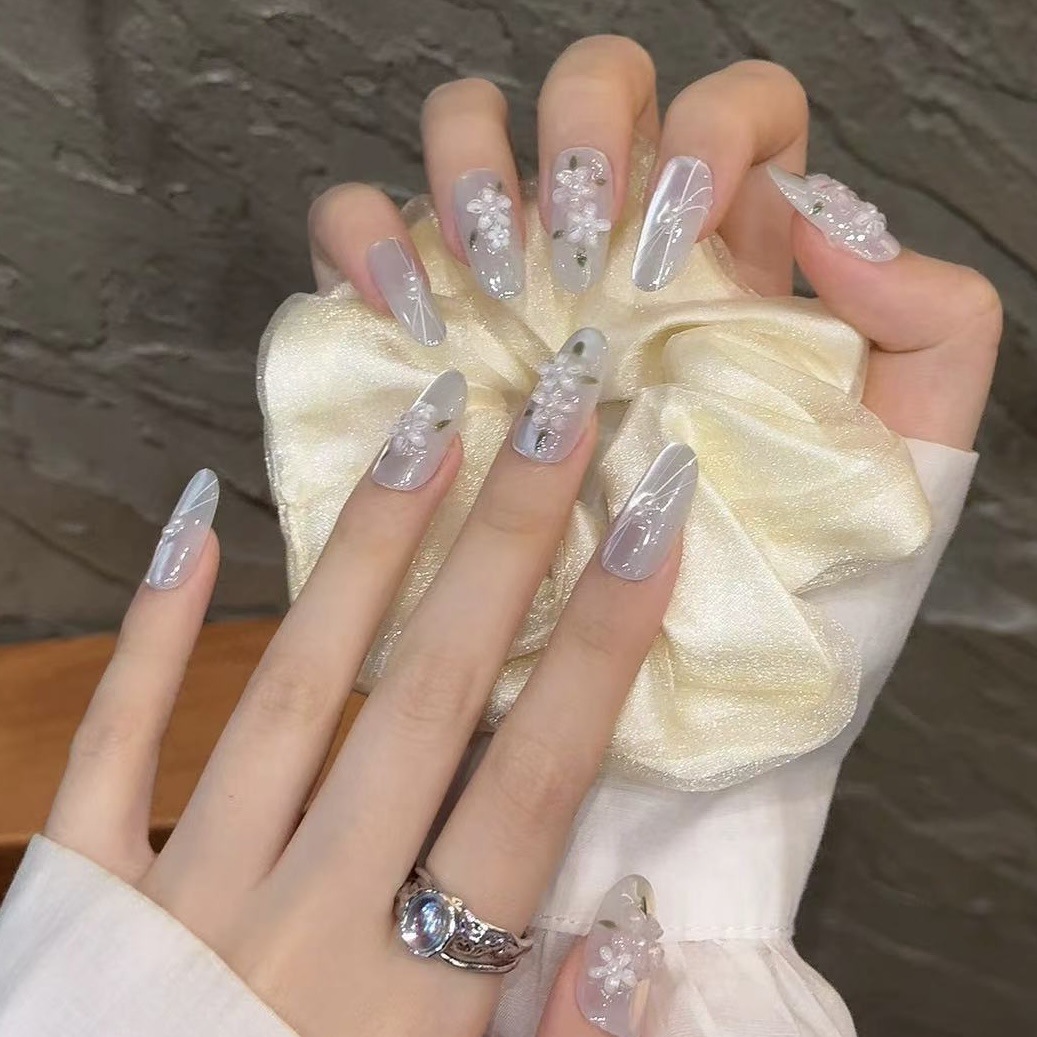 10pcs Glitter Sliver Press On  – обзор и цена Resin Art Design