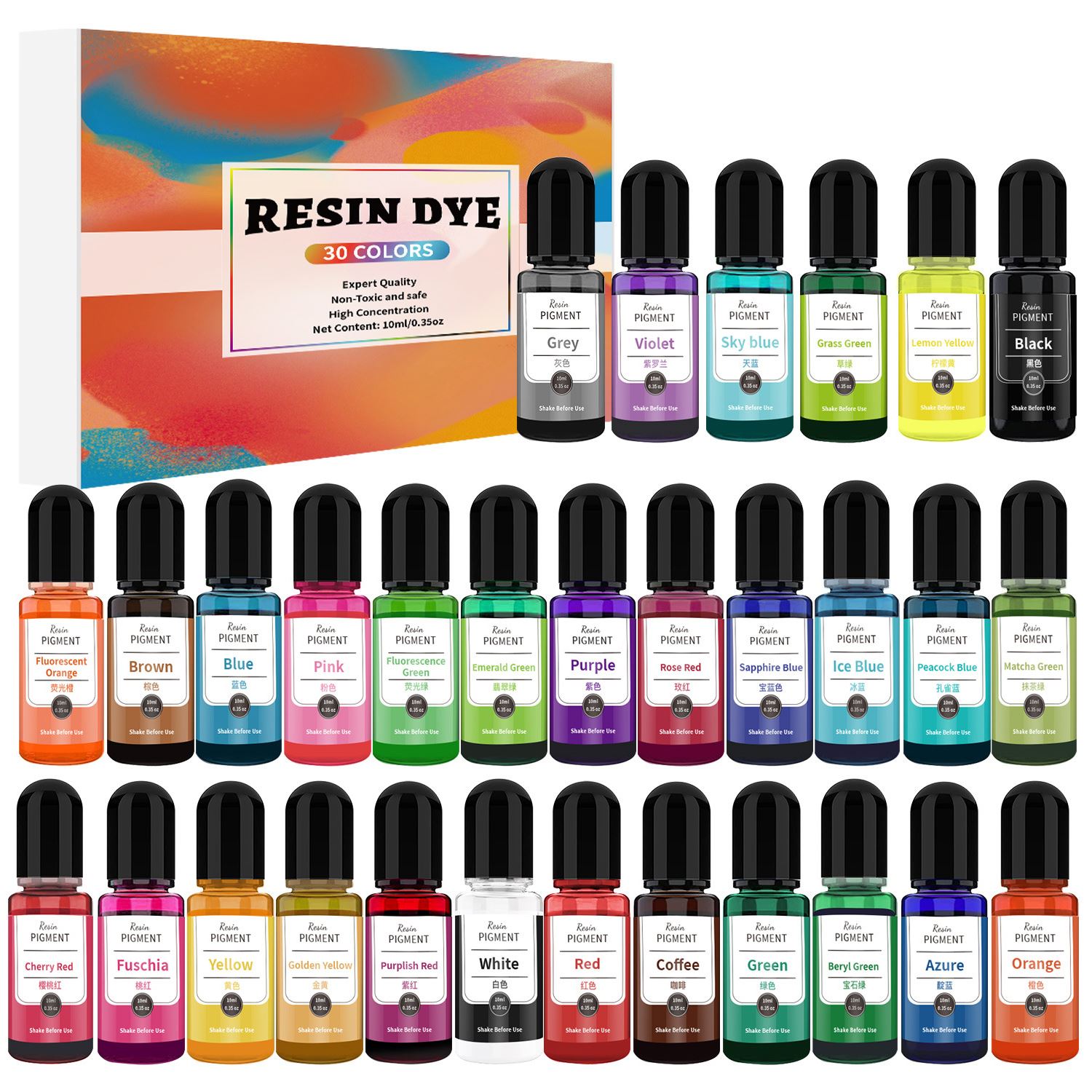 24/30 Colors Set 10ml Epoxy Re – обзор и цена Resin Pigment Alcohol Ink