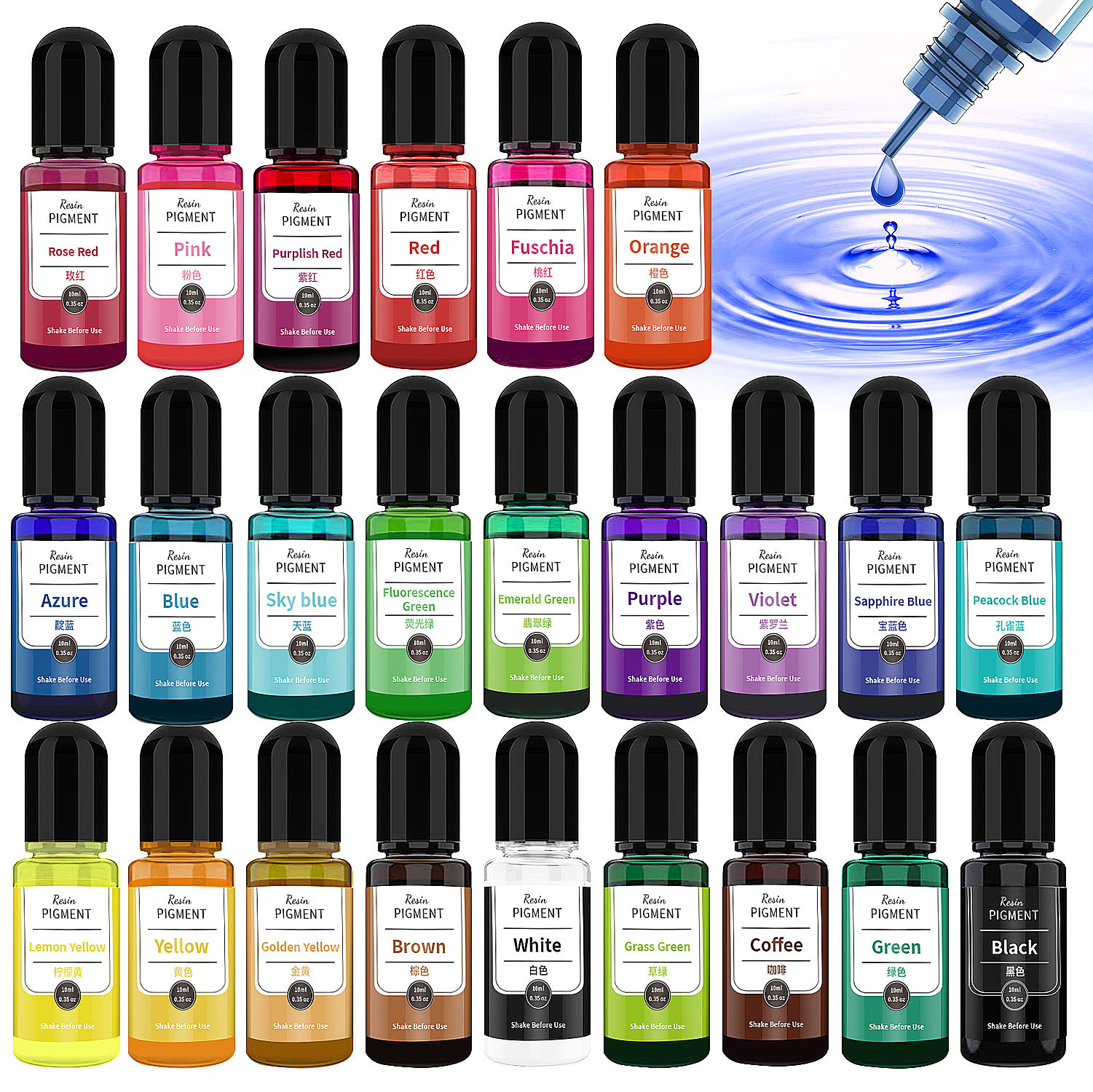 24/30 Colors Set 10ml Epoxy Re – обзор и цена Resin Pigment Alcohol Ink