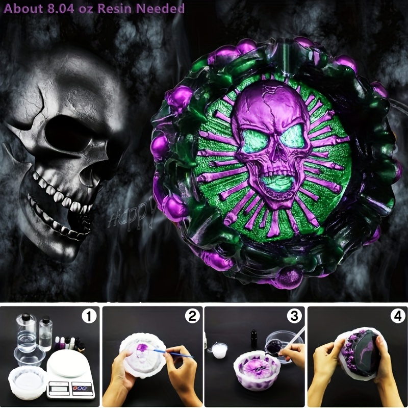 Ashtray mold, skull DIY craft  – обзор и цена Resin Art Products