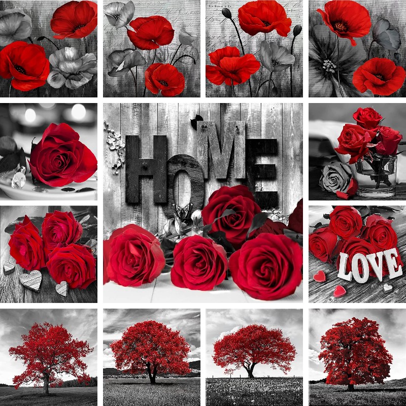 Mosaic Diamond Red Black Art L – обзор и цена Resin Art With Rose