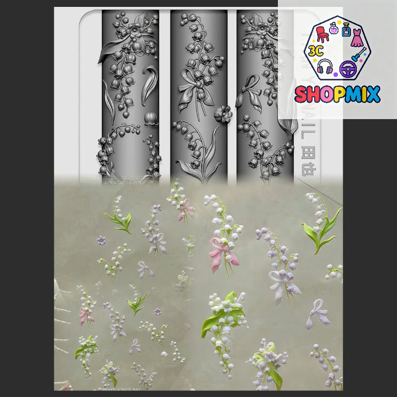 Flowers Series 3D Curved Nail  – обзор и цена Resin Art Template