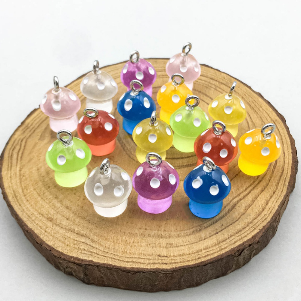 16pcs Luminous Mushroom Charms – обзор и цена Resin Art Essentials