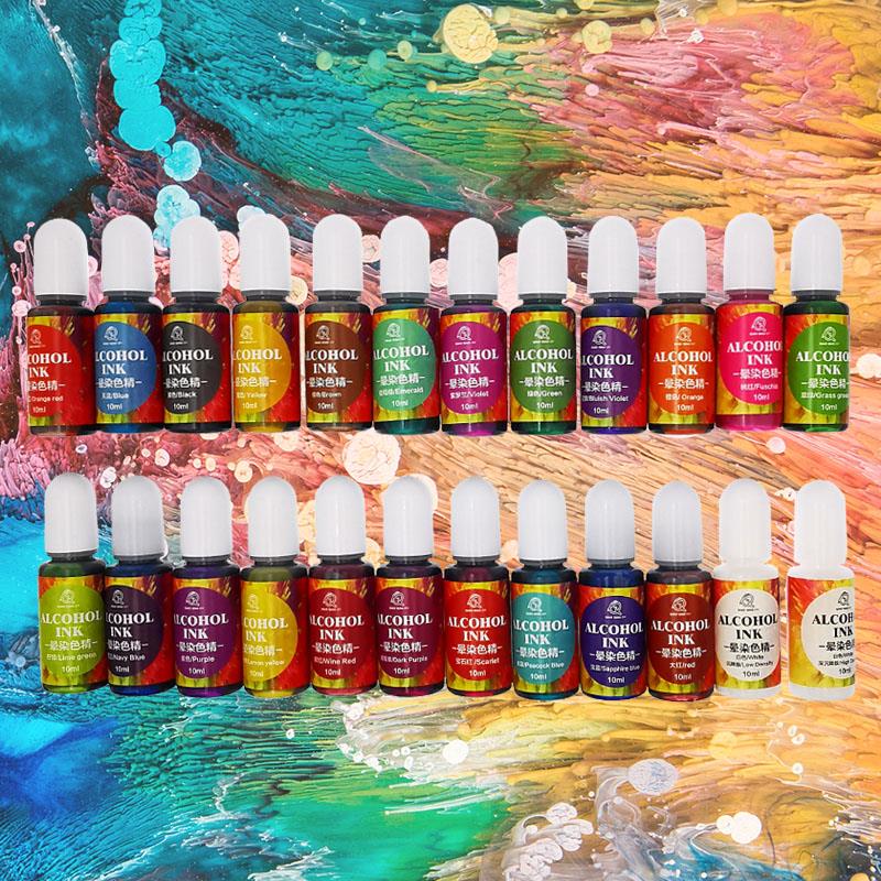 24 Color 10ml Art Ink Alcohol  – обзор и цена Resin Pigment Alcohol Ink