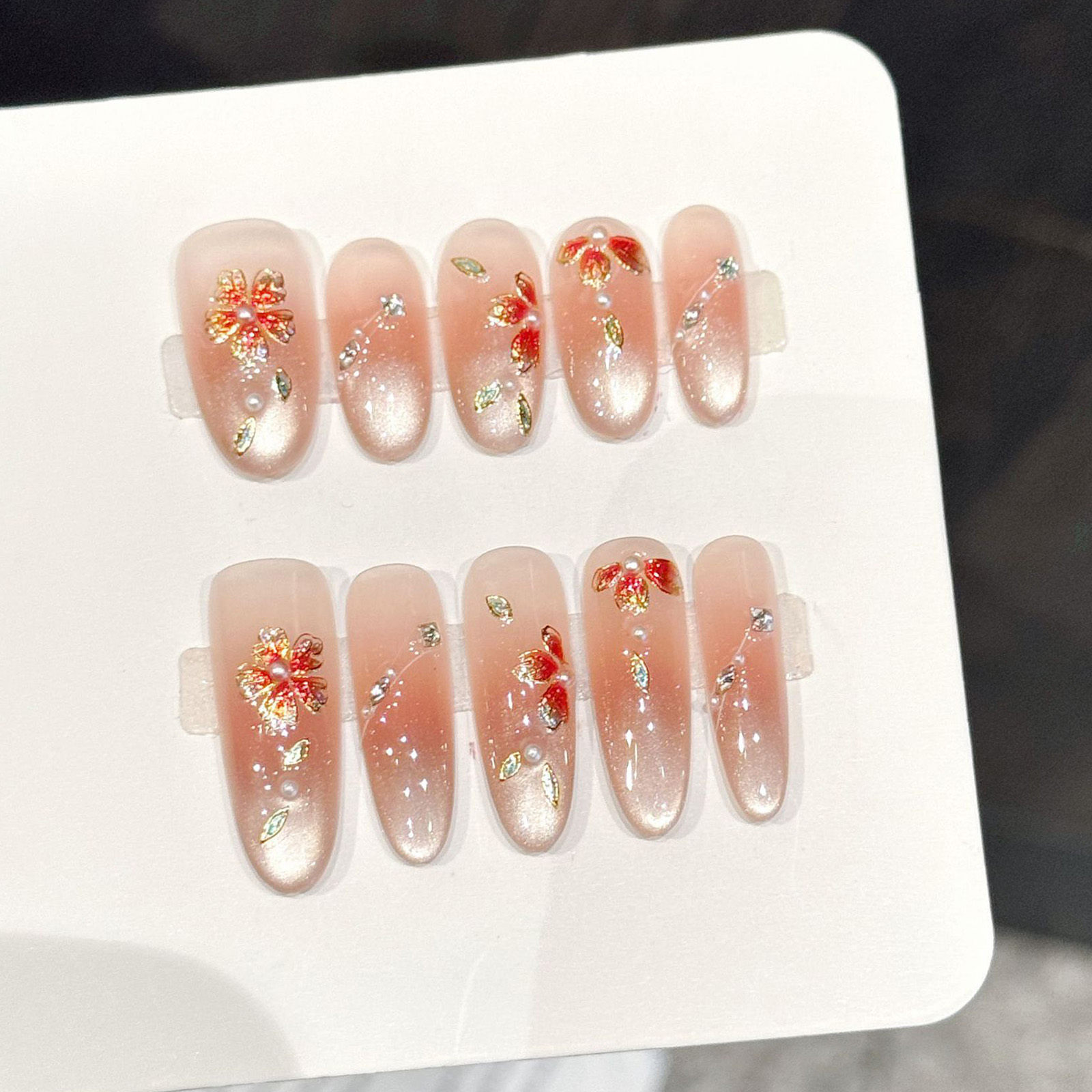 10pcs Handmade Fake Nails Pres – обзор и цена Resin Art Design