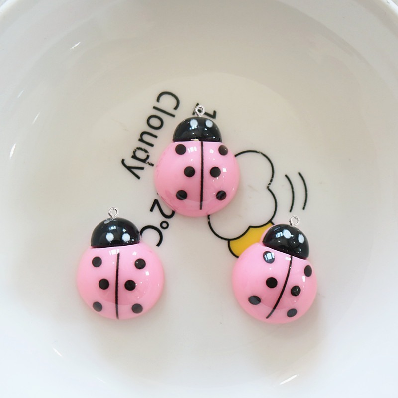 10Pcs Shiny Ladybug Flat Back  – обзор и цена Resin Art Necklace