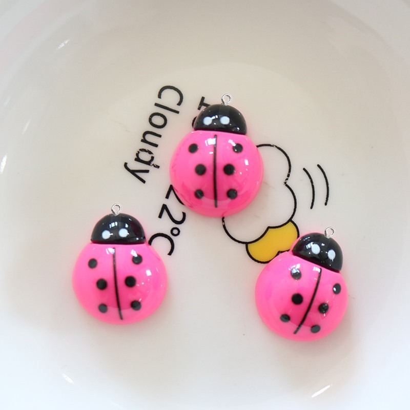 10Pcs Shiny Ladybug Flat Back  – обзор и цена Resin Art Necklace