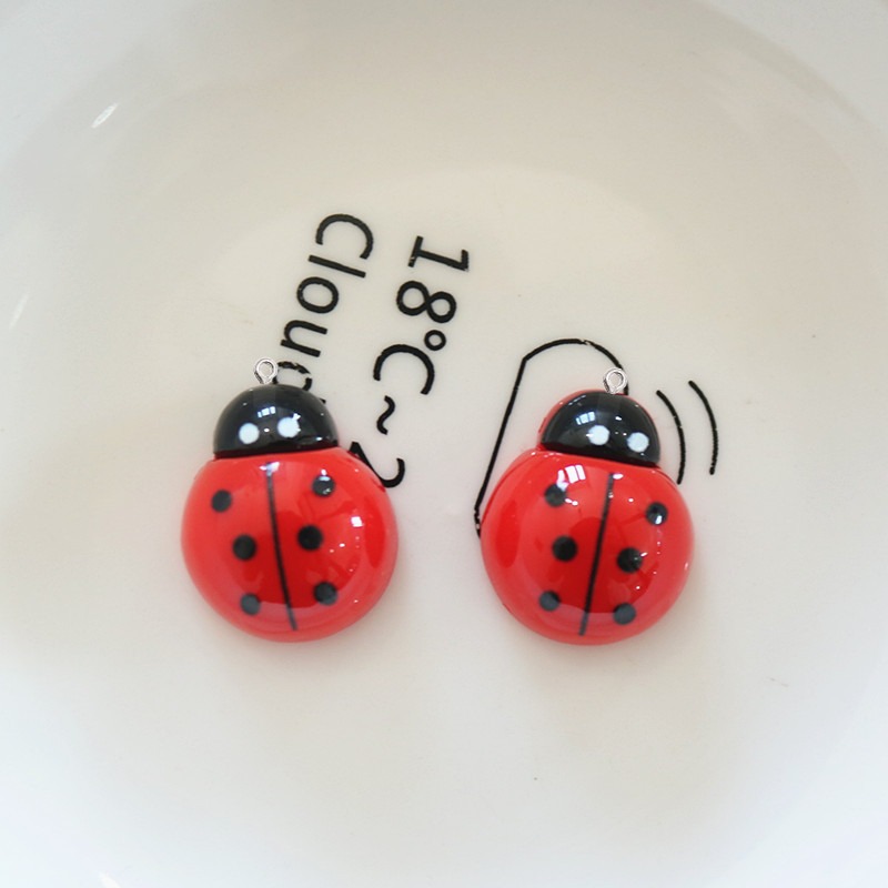 10Pcs Shiny Ladybug Flat Back  – обзор и цена Resin Art Necklace