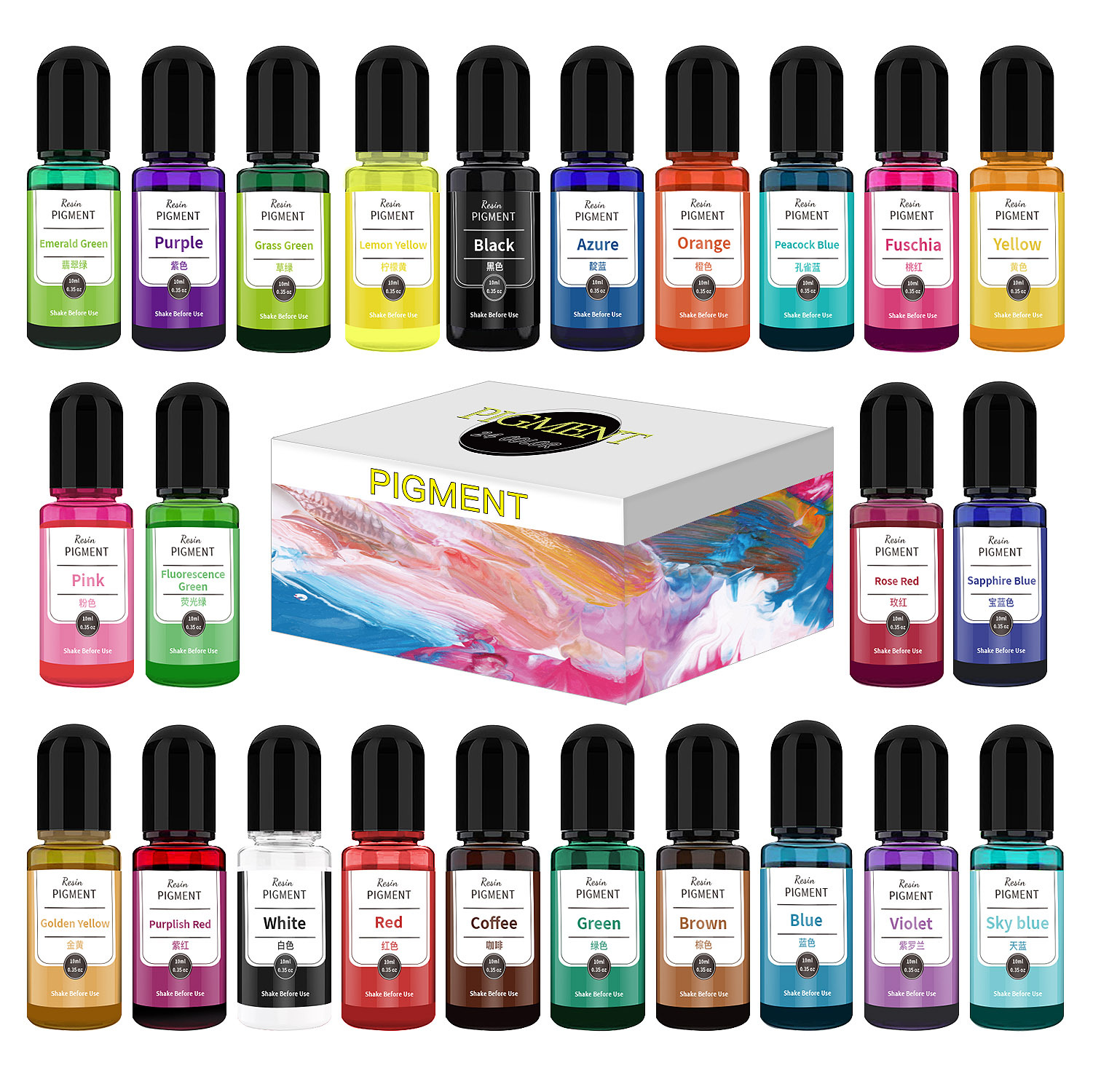 24 Color Art Ink Alcohol Resin – обзор и цена Resin Pigment Alcohol Ink